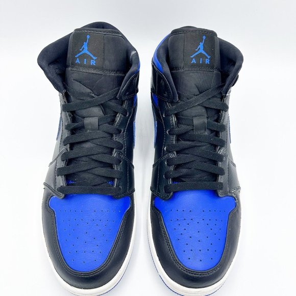 Jordan 1 Mid Black Hyper Royal 2020 Men's Size 11 Leather Casual 554724-068 - Picture 6 of 8